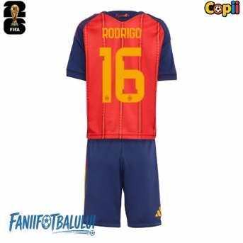 Spania Rodri Hernandez #16 Echipament de Fotbal Replică Mondial 2026 Copii Acasa (+ Șorturi)